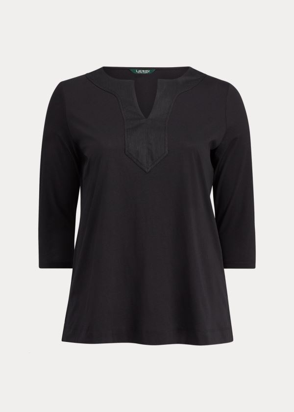 Tops Ralph Lauren Mujer Negros - Cotton Tunic - PKBGM1796